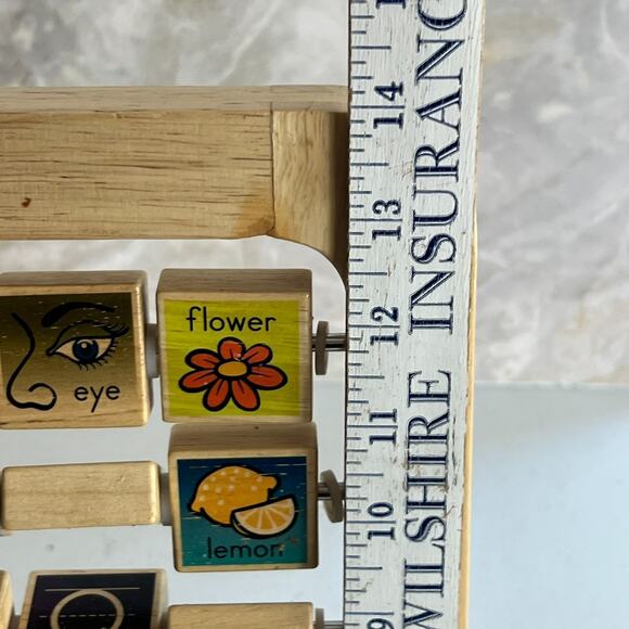 Wooden Alphabet Abacus ABCs Numbers Learning Activity Center Educational Toy - Picture 6 of 9